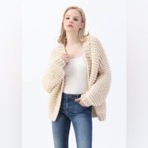 Motherhood maternity open front cream cardigan knit sweater